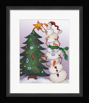 Framed Decorating Snowmen Print