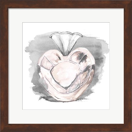 Framed Perfume Bottle with Watercolor I Print