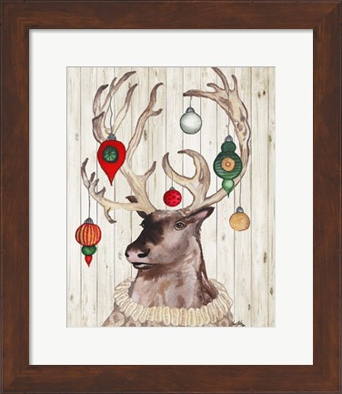 Framed Christmas Reindeer I Print
