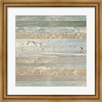 Framed Flying Beach Birds I Print