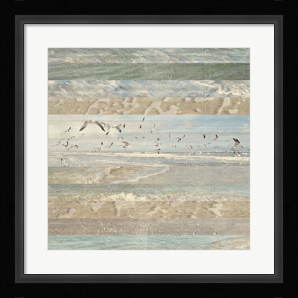 Framed Flying Beach Birds I Print