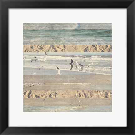 Framed Flying Beach Birds II Print
