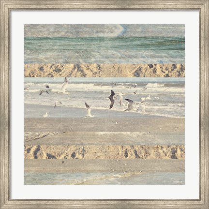 Framed Flying Beach Birds II Print