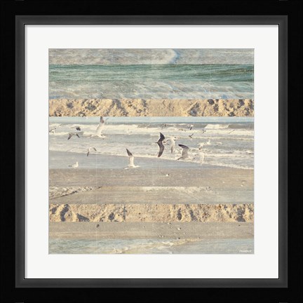 Framed Flying Beach Birds II Print