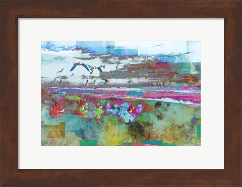 Framed Beach Day Birds Print