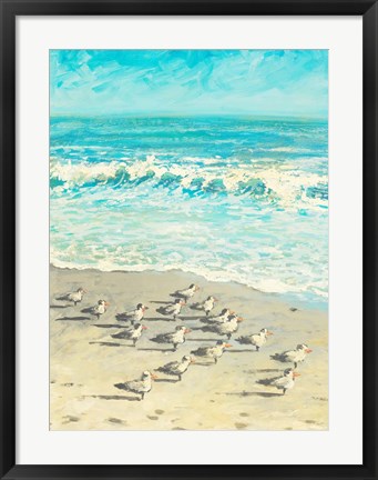 Framed Sandpiper Beach Party Print