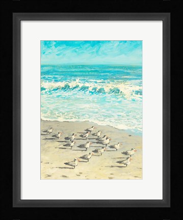 Framed Sandpiper Beach Party Print