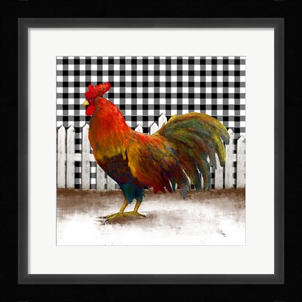 Framed Morning Rooster II Print