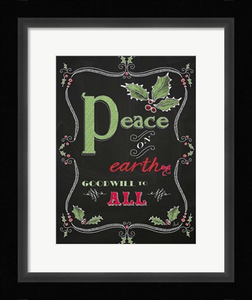 Framed Noel Chalk Art V Print