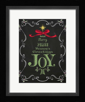 Framed Noel Chalk Art VI Print