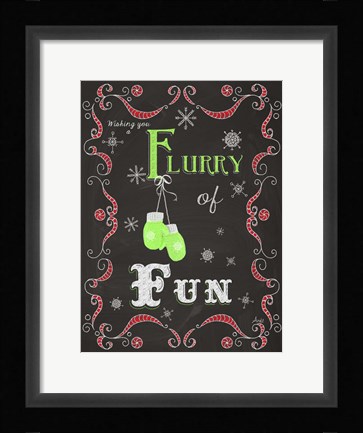 Framed Let it Snow Chalk Art I Print