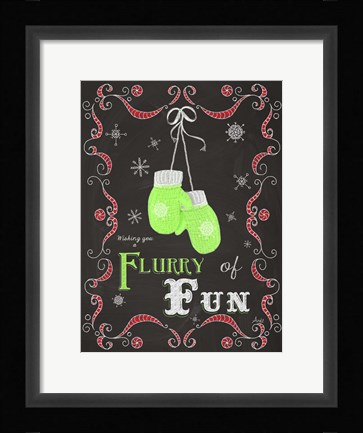 Framed Let it Snow Chalk Art I Print