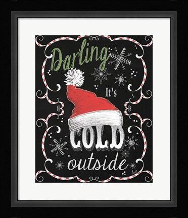 Framed Snow Chalk Art I Print