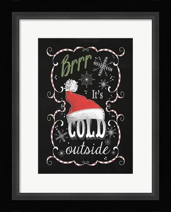Framed Snow Chalk Art I Print