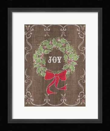 Framed Noel Burlap Art III Print