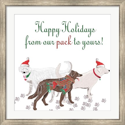 Framed Woof Holiday Pack I Print