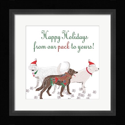 Framed Woof Holiday Pack I Print