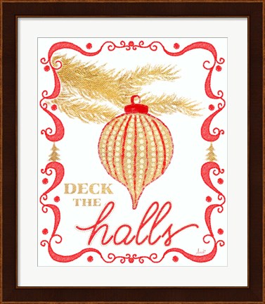 Framed Gold and Red Christmas II Print