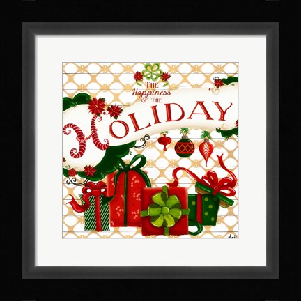 Framed Gold Christmas Cheer II Print