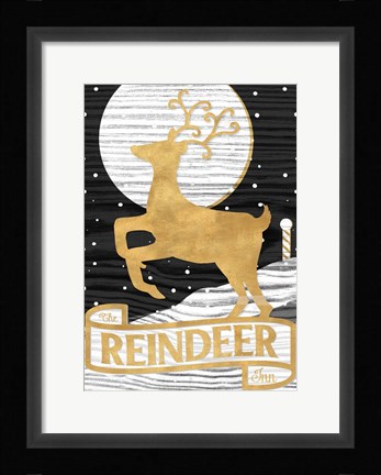 Framed Winter Lodge Sign II Print