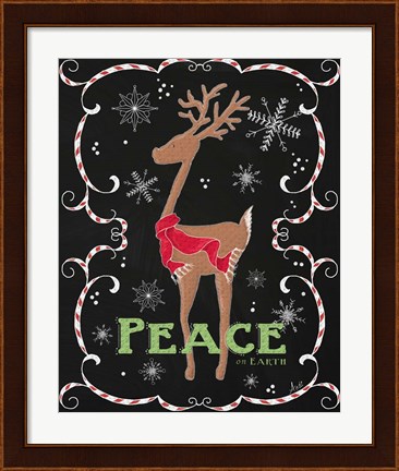 Framed Peace on Earth Deer Print