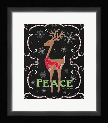 Framed Peace on Earth Deer Print