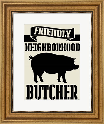 Framed Neighborhood Butcher Print