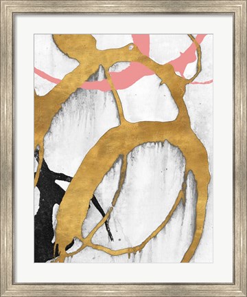 Framed Rose Gold Strokes II Print