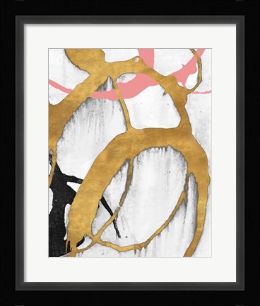 Framed Rose Gold Strokes II Print