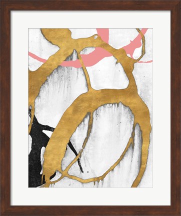Framed Rose Gold Strokes II Print