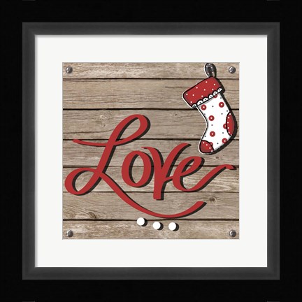 Framed Holiday Feelings on Wood II Print