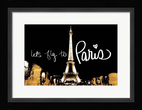 Framed Let's Fly To Paris Print