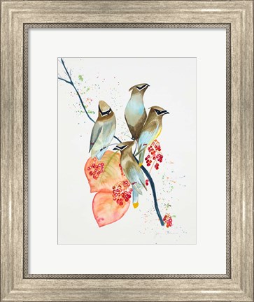 Framed Birds on Branch Print