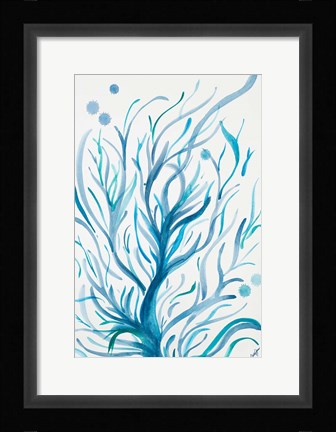 Framed Blue Dancing Tree Print