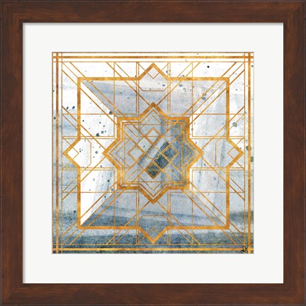 Framed Deco Square I Print