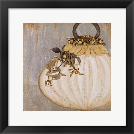 Framed White Ornament I Print