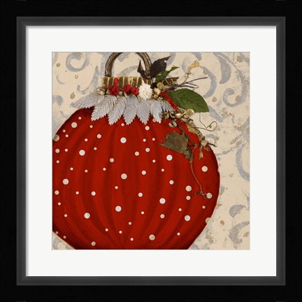 Framed Red Ornament I Print