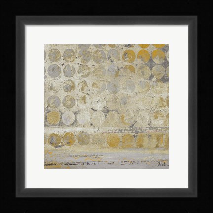 Framed Dots on Gold Print