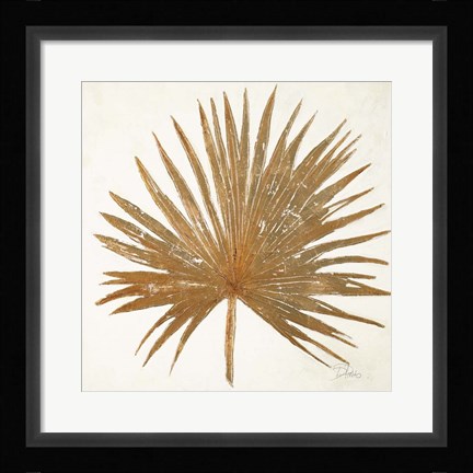 Framed Golden Leaf Palm I Print
