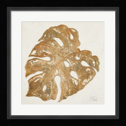 Framed Golden Leaf Palm II Print