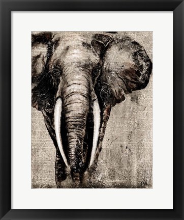 Framed Elephant on Newspaper Print