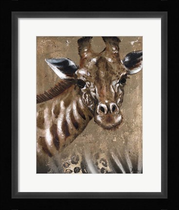 Framed Giraffe on Print Print