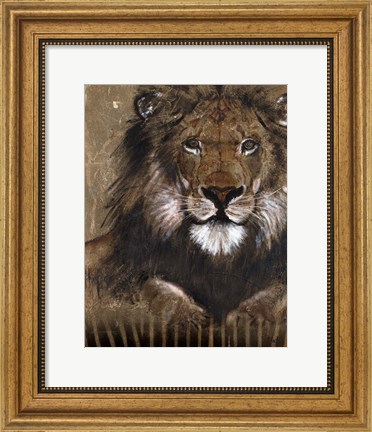 Framed Brown Lion Print