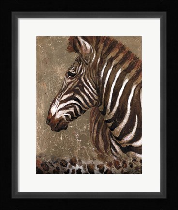 Framed Brown Zebra Print