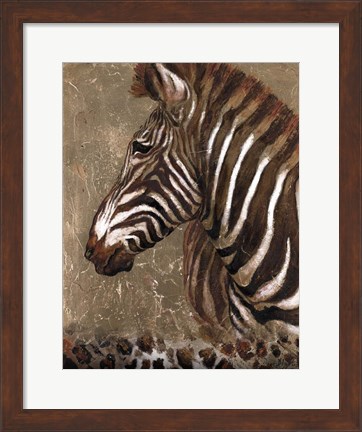 Framed Brown Zebra Print