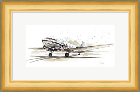 Framed DC3 Airplane Print