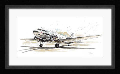 Framed DC3 Airplane Print