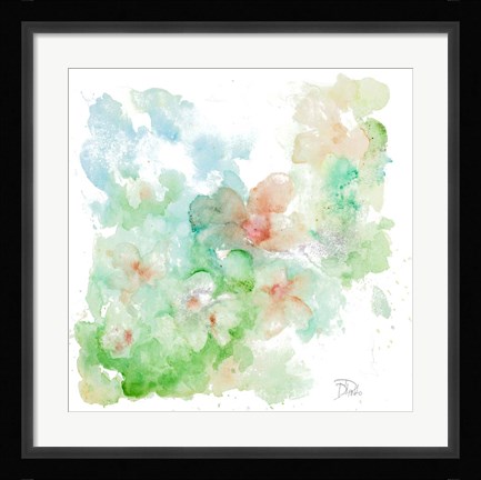 Framed Flowers In Water Print