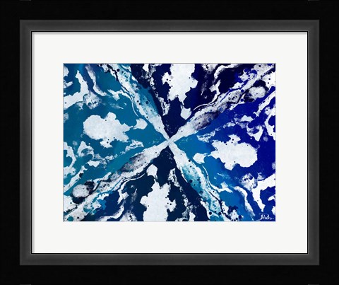 Framed Blue Starburst Print