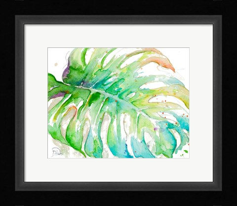 Framed Zoomed Tropical Monstera Print